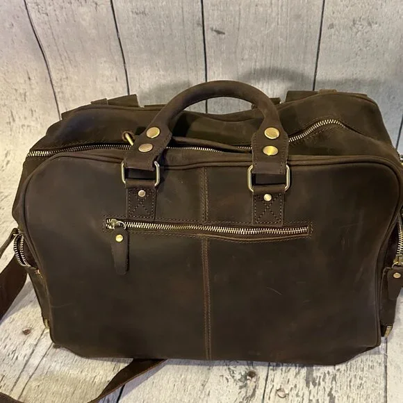 EUC -  House of Flynn Full size Dark Brown Leather Evermore Camera Bag - Picture 15 of 16